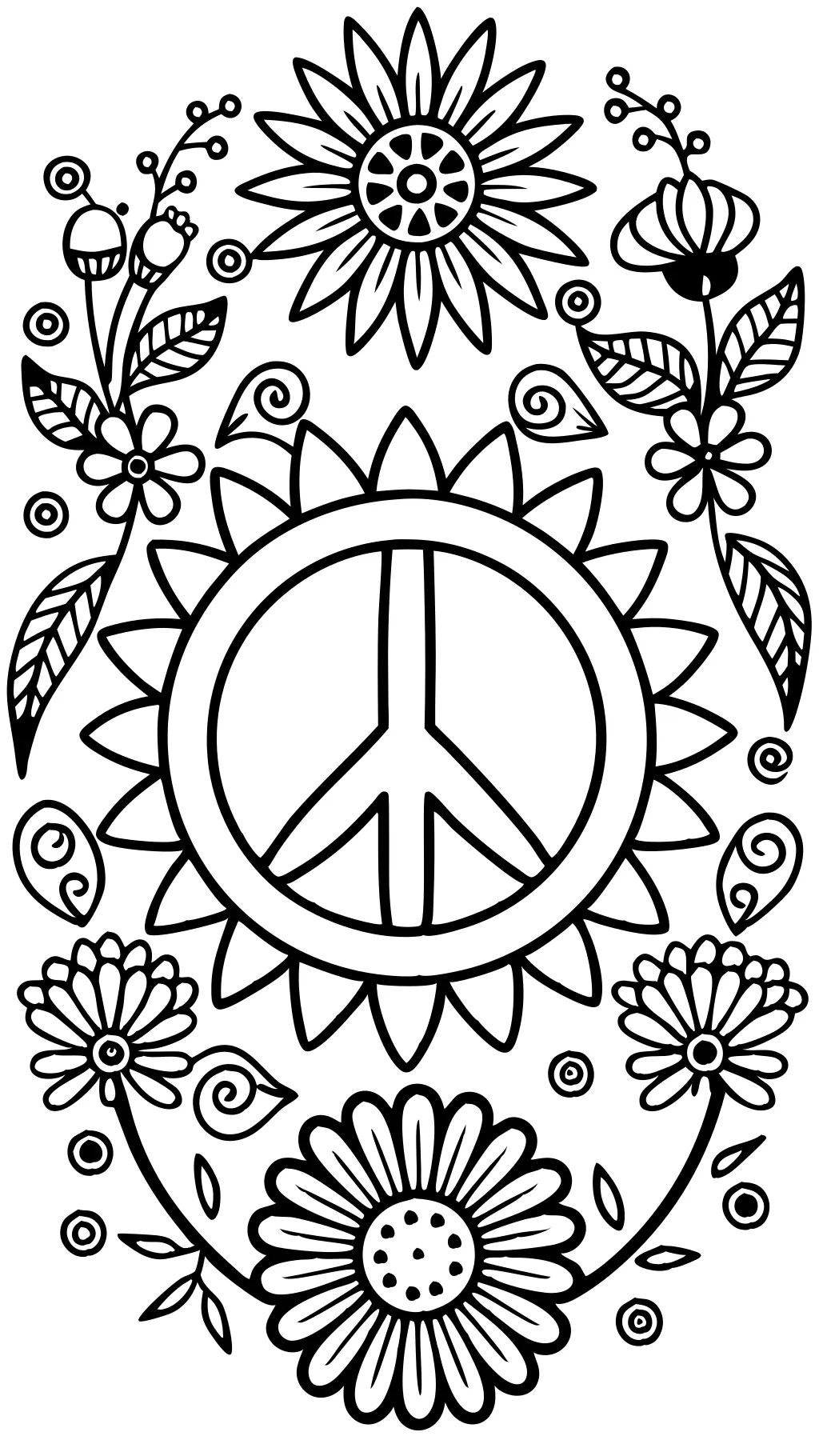 peace sign coloring page